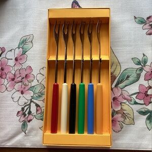 Vintage Wenger Colorful Fondue Fork Set